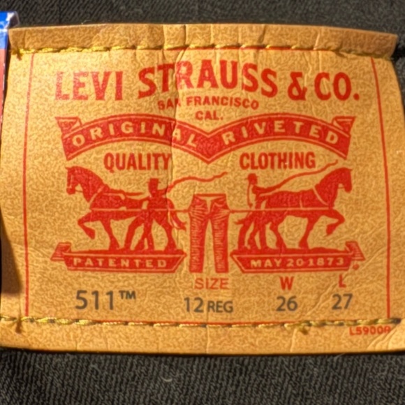 New LEVI’S Youth 511 Dark Black Slim Flex Stretch Adjustable Waist | Size 12R - Picture 6 of 9